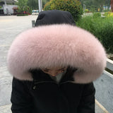 100% Natural Real Fox Fur Collar Fashion Scarves For Ladies Coat Jacket Winter Fur Scarf Black White Shawl