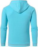 Men's Autumn Basic Casual Hoodies Long Sleeve Drawstring Pullover Sweatshirt Tracksuit Streetwear with Plaid Jacquard for Men