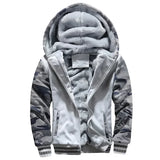 Winter Men Sweatshirts Fleece Thickened Warm Camouflage Cardigan Sweater Male Casual Hooded Jackets Men's Outdoor Sportswear