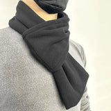 Solid Polar Fleece Cross Scarf For Men Winter New Warm Scarves Soft Neckerchief Female Male Warmer Neck Collar Scarf