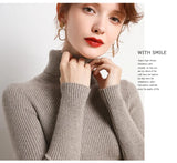 Women Turtleneck Sweater Knitted Soft Pullovers Cashmere Jumpers Basic Soft Sweaters For Women Winter