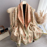Autumn Winter Scarf Women Pashmina Shawls and Wraps Cashmere Blanket Warm Thick Stoles for Lady Outdoor Bufanda 2024 New Print