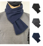 Solid Polar Fleece Cross Scarf For Men Winter New Warm Scarves Soft Neckerchief Female Male Warmer Neck Collar Scarf