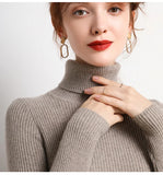Women Turtleneck Sweater Knitted Soft Pullovers Cashmere Jumpers Basic Soft Sweaters For Women Winter