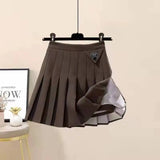 Autumn and Winter Set Women's New Korean Version Slimming Fake Two-piece Jacket Age Reducing Pleated Skirt Two-piece Set