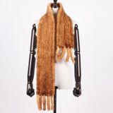 New Winter Women Warm Real Mink Fur Scarf Lady Fashion Genuine Real Mink Fur Muffler 100% Natural Real Knitted Mink Fur Scarves