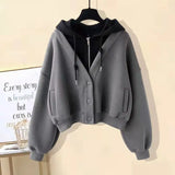 Autumn and Winter Set Women's New Korean Version Slimming Fake Two-piece Jacket Age Reducing Pleated Skirt Two-piece Set