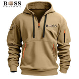 2024 New Fashionable Men's Hooded Sweatshirt Casual Sweatshirt Pullover Splicing Loose Top Spring and Autumn Winter