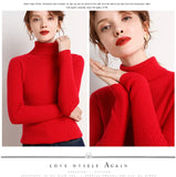 Women Turtleneck Sweater Knitted Soft Pullovers Cashmere Jumpers Basic Soft Sweaters For Women Winter