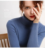 Women Turtleneck Sweater Knitted Soft Pullovers Cashmere Jumpers Basic Soft Sweaters For Women Winter