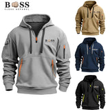 2024 New Fashionable Men's Hooded Sweatshirt Casual Sweatshirt Pullover Splicing Loose Top Spring and Autumn Winter
