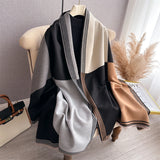 Autumn Winter Scarf Women Pashmina Shawls and Wraps Cashmere Blanket Warm Thick Stoles for Lady Outdoor Bufanda 2024 New Print