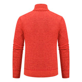 Autumn And Winter New Jersey Men's Casual Sports Coat Solid Color Stand Collar Wweater Grab Fleece Warm Zipper Cardigan