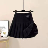 Autumn and Winter Set Women's New Korean Version Slimming Fake Two-piece Jacket Age Reducing Pleated Skirt Two-piece Set