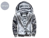 Winter Men Sweatshirts Fleece Thickened Warm Camouflage Cardigan Sweater Male Casual Hooded Jackets Men's Outdoor Sportswear