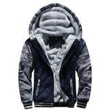 Winter Men Sweatshirts Fleece Thickened Warm Camouflage Cardigan Sweater Male Casual Hooded Jackets Men's Outdoor Sportswear