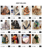 Autumn Winter Scarf Women Pashmina Shawls and Wraps Cashmere Blanket Warm Thick Stoles for Lady Outdoor Bufanda 2024 New Print