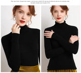 Women Turtleneck Sweater Knitted Soft Pullovers Cashmere Jumpers Basic Soft Sweaters For Women Winter