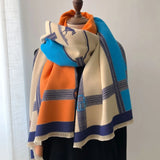 Autumn Winter Scarf Women Pashmina Shawls and Wraps Cashmere Blanket Warm Thick Stoles for Lady Outdoor Bufanda 2024 New Print