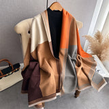 Autumn Winter Scarf Women Pashmina Shawls and Wraps Cashmere Blanket Warm Thick Stoles for Lady Outdoor Bufanda 2024 New Print