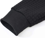 Men's Autumn Basic Casual Hoodies Long Sleeve Drawstring Pullover Sweatshirt Tracksuit Streetwear with Plaid Jacquard for Men