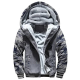 Winter Men Sweatshirts Fleece Thickened Warm Camouflage Cardigan Sweater Male Casual Hooded Jackets Men's Outdoor Sportswear