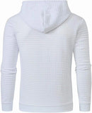 Men's Autumn Basic Casual Hoodies Long Sleeve Drawstring Pullover Sweatshirt Tracksuit Streetwear with Plaid Jacquard for Men