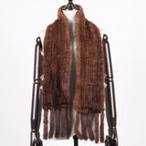 New Winter Women Warm Real Mink Fur Scarf Lady Fashion Genuine Real Mink Fur Muffler 100% Natural Real Knitted Mink Fur Scarves
