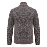 Autumn And Winter New Jersey Men's Casual Sports Coat Solid Color Stand Collar Wweater Grab Fleece Warm Zipper Cardigan