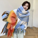 2025 Luxury Brand Cashmere Womens Scarf Winter Thick warm Solid Wraps Female Pashmina Long