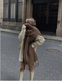 2025 Luxury Brand Cashmere Womens Scarf Winter Thick warm Solid Wraps Female Pashmina Long