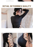 Summer sexy Dresses for Women white O neck hip-covering mid-length Satin Lace up backless sexy tight fitting long sleeved dress