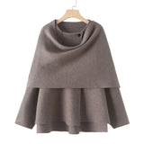 Winter Female Scarf Coat Long Sleeve Knitted Asymmetric Jackets For Women Streetwear Causal Women Coats