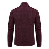 Autumn And Winter New Jersey Men's Casual Sports Coat Solid Color Stand Collar Wweater Grab Fleece Warm Zipper Cardigan