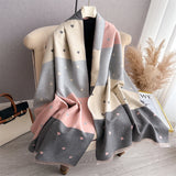 Autumn Winter Scarf Women Pashmina Shawls and Wraps Cashmere Blanket Warm Thick Stoles for Lady Outdoor Bufanda 2024 New Print