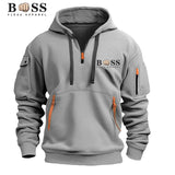 2024 New Fashionable Men's Hooded Sweatshirt Casual Sweatshirt Pullover Splicing Loose Top Spring and Autumn Winter