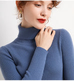 Women Turtleneck Sweater Knitted Soft Pullovers Cashmere Jumpers Basic Soft Sweaters For Women Winter