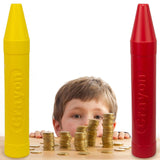 20'' Crayon Shape Plastic Piggy Bank Kids Money Saving, Assorted Color (1 Pack) - New