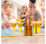 18 Pcs Martini Glass Clear Plastic Disposable Cocktail Drinking Glass Party Set - New