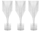 18 Pcs Martini Glass Clear Plastic Disposable Cocktail Drinking Glass Party Set - New