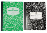 3 Composition/Notebook Book Wide Ruled Paper,100 Sheets, 9-3/4"x7-1/2"