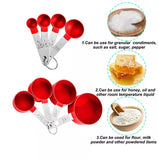 8Pcs Stainless Steel Measuring Cups Spoons Kitchen Baking Cooking Tools Set