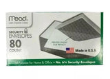 Mead White Security Envelopes#6 3/4 • 3 5/8" x 6 1/2" (2 Pack) 80 Ct each (2 Pack)