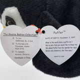 TY Beanie Babies Puffer the Puffin Plush Toy Stuffed Animal -New