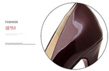 Women All-match Wedding High Heel Shoes Pointed Toe Solid Color Women Leather Pumps Red Bottom Women Super High Heels-114