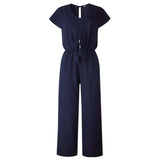 Button female jumpsuit  polyester fiber women's summer beach dress