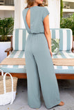 Button female jumpsuit  polyester fiber women's summer beach dress