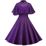 Womens cape shawl two-piece doll collar dress