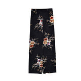 Summer large size women's chiffon printing split loose wide leg pants