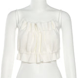 Sleeveless Small Sling Wrap Top With Open Back And Navel